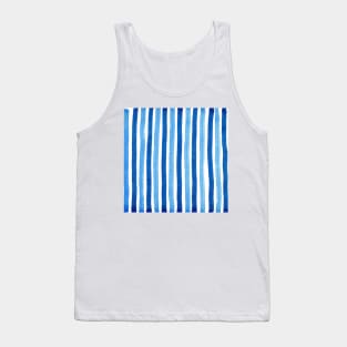 Blue and white vertical striped pattern Tank Top
